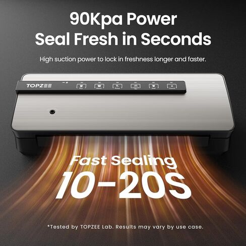 Vacuum Sealer for Food -90kpa Vacuum Sealer Machine with Bags Storage and Built-in Cutter, Food Sealer with External Vac Function, Dry Moist Modes, Bag Roll included, Stainless Steel in Saudi Arabia