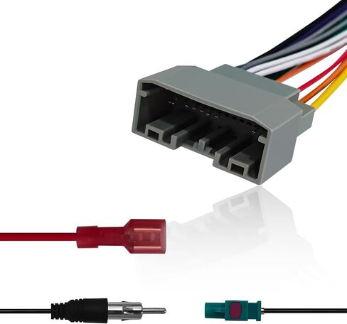 3PCS Car Radio Stereo Wiring Harness Kit, Radio Wiring Harness Adapter Connector, Car Audio DVD Modified Power Speaker Cable with Antenna Adapter Connector (Multicolored) in Saudi Arabia