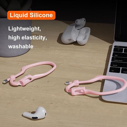 2 Pairs AirPods Ear Hooks for AirPods 4, 3, 2 & 1, AirPods Pro 2, AirPods Pro, [Adjustable] [Silicone] Upgraded Anti Slip Clip Grip [Added Velvet Storage Pouch] for Running Sports – White in Saudi Arabia