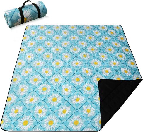 Picnic Blanket Extra Large(79" x 82"), 3-Layer Thickening Camping Blanket, Machine Washable Outdoor Blanket, Wear-Resistant, Soft and Comfortable, Sandproof Beach Mat for Beach, Park, Lawn in Saudi Arabia