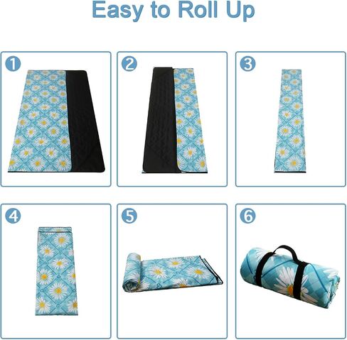 Picnic Blanket Extra Large(79" x 82"), 3-Layer Thickening Camping Blanket, Machine Washable Outdoor Blanket, Wear-Resistant, Soft and Comfortable, Sandproof Beach Mat for Beach, Park, Lawn in Saudi Arabia