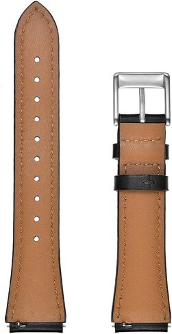 18mm Quick Release Leather Watch Band for Huawei Talkband B5, Huawei Watch, Withings Activite, Nokia, Fossil, LG, Asus Smart Watch Replacement Band Mens Womens Wrist Band Bracelet, Black in Saudi Arabia