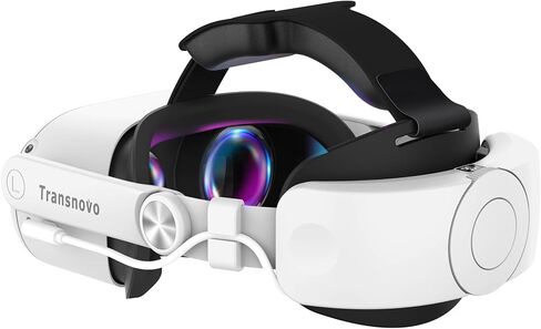TRANSNOVO Compatible with Oculus Quest 2 6000mAh Battery Head Strap, One-Button Retractable Design,Quest 2 Accessories for Meta Quest 2 Head Strap in Saudi Arabia