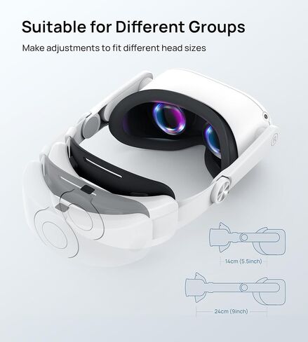 TRANSNOVO Compatible with Oculus Quest 2 6000mAh Battery Head Strap, One-Button Retractable Design,Quest 2 Accessories for Meta Quest 2 Head Strap in Saudi Arabia