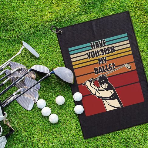 Golf and That's Why I'm Here Repeat Printed Microfiber Golf Towel, Funny Golf Towel Gifts and Golf Accessories for Men Women Dad Mom Grandpa, Fathers Day Birthday Gift for Golf Lover in Kuwait