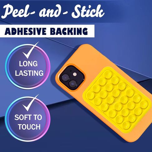 Suction Phone Case Mount, Sillicon Adhesive Phone Accessory for iPhone and Android, Hands-Free Fidget Toy Mirror Shower Phone Holder, Tiktok Videos and Selfies (Royal Blue) in Saudi Arabia