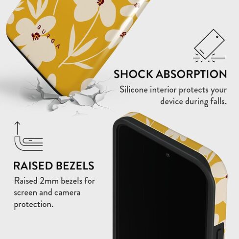 BURGA Phone Case for iPhone 16 Pro - Cute, Trendy, Aesthetic, Pattern Phone Cover, Hard Shell Protection - fits Apple iPhone 16 Pro Case for Women and Men, Checkered Green Square in Saudi Arabia