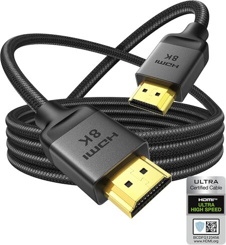 Silkland 10K 8K HDMI 2.1 Cable Certified, [4K@240Hz 144Hz 120Hz, 8K@60Hz] Ultra High Speed HDMI Cable 48Gbps (Upgrade Braided), HDR10+, eARC, HDCP 2.3, Compatible for Xbox/PS5/PS4/Roku TV-6.6ft in Saudi Arabia