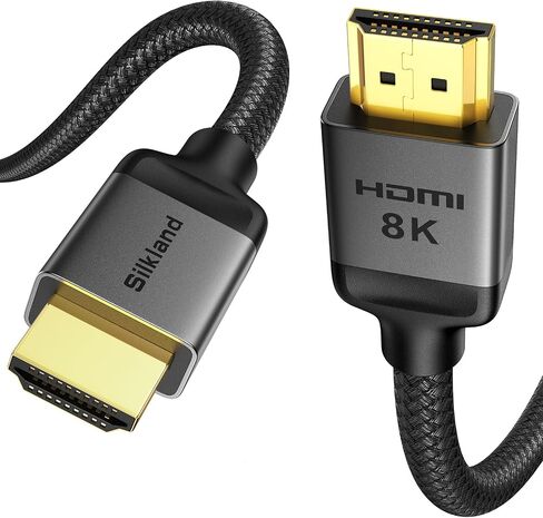 Silkland 10K 8K HDMI 2.1 Cable Certified, [4K@240Hz 144Hz 120Hz, 8K@60Hz] Ultra High Speed HDMI Cable 48Gbps (Upgrade Braided), HDR10+, eARC, HDCP 2.3, Compatible for Xbox/PS5/PS4/Roku TV-6.6ft in Saudi Arabia