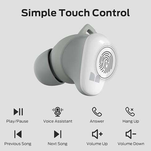 Monster N-Lite 206 Bluetooth Wireless Earbuds in Ear Headphones, Bluetooth 5.4 Ear Buds Built-in Mic, Comfortable Fit, Touch Control, Type-C Fast Charging, IPX6 Waterproof, 25H Playtime, Black in Saudi Arabia