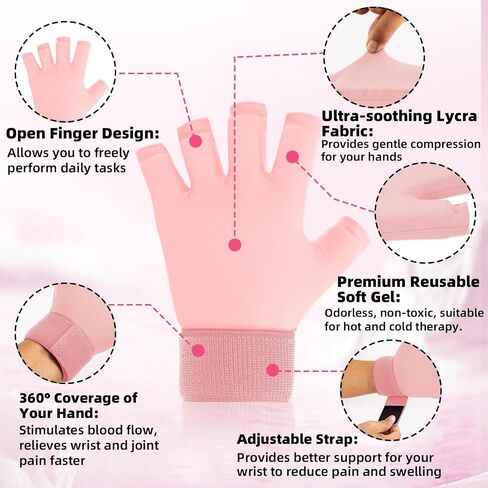 Finger Arthritis Compression Hand Ice Pack Gloves for Pain Relief, Blue Adjustable Wrist Ice Pack for Hot & Cold Therapies, Reusable Ice Glove, Gel Finger Ice Pack Sleeve for Tendinitis, Carpal Tunnel in Saudi Arabia