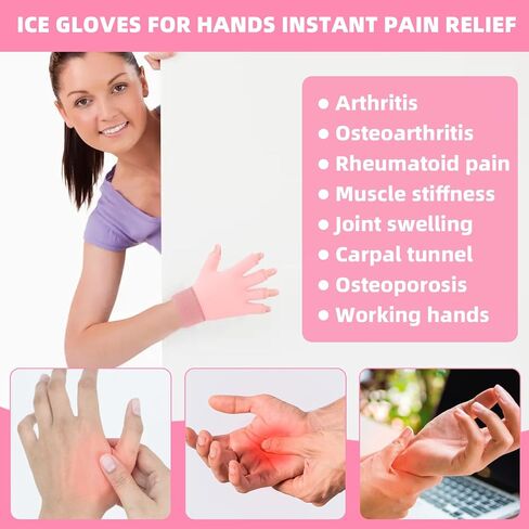 Finger Arthritis Compression Hand Ice Pack Gloves for Pain Relief, Blue Adjustable Wrist Ice Pack for Hot & Cold Therapies, Reusable Ice Glove, Gel Finger Ice Pack Sleeve for Tendinitis, Carpal Tunnel in Saudi Arabia