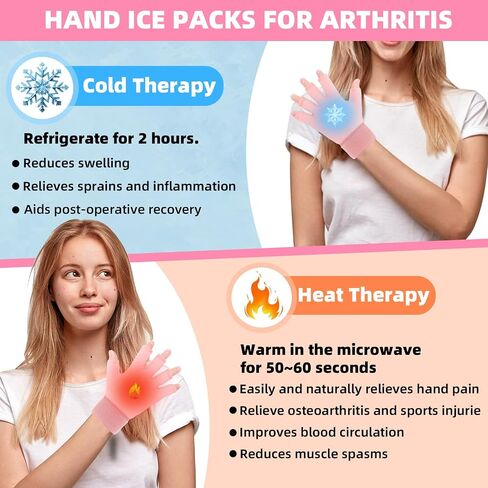 Finger Arthritis Compression Hand Ice Pack Gloves for Pain Relief, Blue Adjustable Wrist Ice Pack for Hot & Cold Therapies, Reusable Ice Glove, Gel Finger Ice Pack Sleeve for Tendinitis, Carpal Tunnel in Saudi Arabia