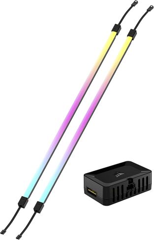 CORSAIR iCUE Link LS350 Aurora RGB Light Strips 350mm Kit – 2X Magnetic Diffused Individually Addressable RGB LED Strips – iCUE Link Adapter and ARGB to iCUE 3-Pin Adapter Cable Included in Saudi Arabia