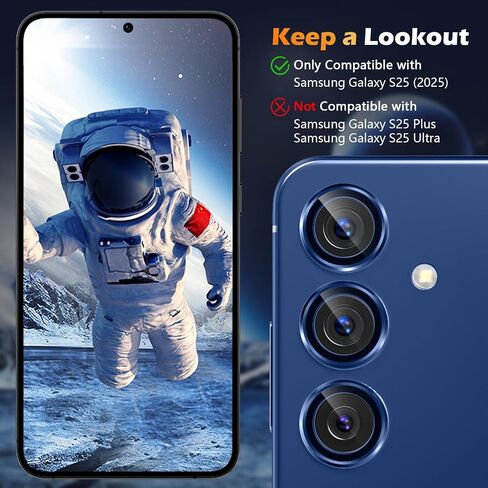 imluckies for Samsung Galaxy S25 Camera Lens Protector Bling, Scratch-Resistant HD Clear Tempered Glass, Individual Metal Camera Protector Accessories [Not for S25+], Glitter Silver in Saudi Arabia
