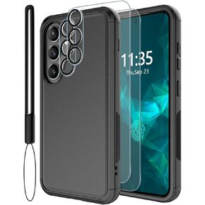 لحالة Samsung Galaxy S25 - حماية من الدرجة العسكرية 15 قدمًا ، مع واقي واقي العدسة على الشاشة ، وغطاء الهاتف الشاق في حالة Galaxy S25 (أسود)