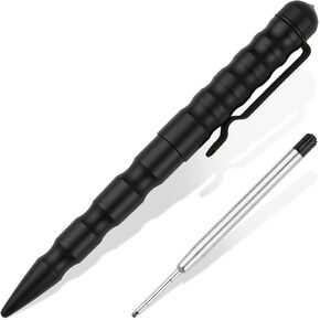 Military Tactical Pen, Professional Self Defense Pen, Emergency Glass Breaker Pen - Tungsten Steel, Writing Tool with 1 ink Refill