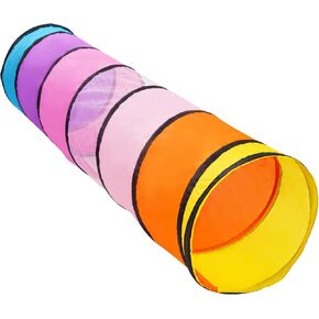 الأطفال يلعبون نفقًا للأطفال الصغار ، ويمزحون عن طريق الزحف عبر Tunnel Play Tent لأطفال الأطفال الرضع أو الحيوانات الأليفة أو الألعاب الداخلية والخارجية للصبي والفتاة في الفناء الخلفي