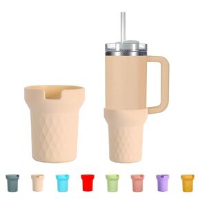 Silicone Cup Sleeve, Nonslip Cup Sleeve,Cup's Bottom Protector Sleeve,Silicone Protector Boot,Silicone Boot Cover for Stanley Cup，Silicone Cup Sleeve for Stanley，Anti-collision, Anti-scratch, Anti-slip, Noise-free,various colors are available （For 40oz,Cr