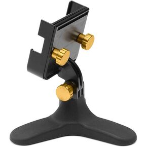 WeatherTech DeskFone Two View Universal Phone Holder for Flat Surfaces, Office, Kitchen, Nightstand - Black Plastic Knobs