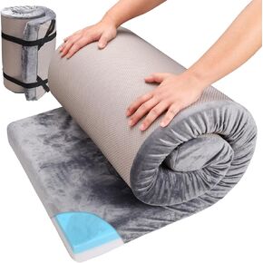 Memory Foam Camping Mattress,3 Inch Thick Portable Floor Mat for Adult Waterproof Sleeping Mat Roll Up Floor Mattress Foldable Backpacking Travel Bed for Hiking,Guest Bed