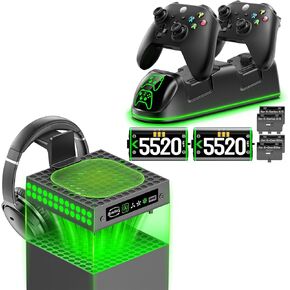 OIVO Xbox Charger Station Rechargeable Battery with Cooling Fan