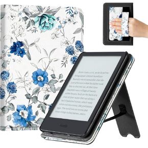 CoBak Case with Stand for for 6" Kindle (2024 & 2022, 11th Gen) – PU Leather Smart Cover with Auto Sleep/Wake & Hand Strap, Premium Protective Case for Kindle Basic,Sage-US-1