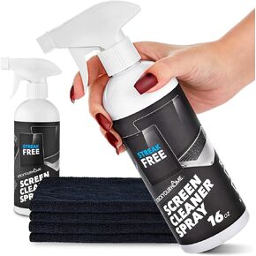 16oz Screen Cleaning Kit with Spray and Micro-Fibre Cloth Wipe (1 Pack) for Computer Screens, Laptops, iPads & Phones; Touchscreen Electrics Cleaner to Erase Dust or Fingerprints
