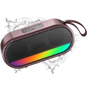 Portable Bluetooth Speaker with LED Lights, 24W Loud Sound Punchy Bass, Portable Wireless Up to 10H Playtime, Built-in Mic Bluetooth 5.3, IPX6 Waterproof Wireless Speaker for Home/Outdoor/Party/Beach