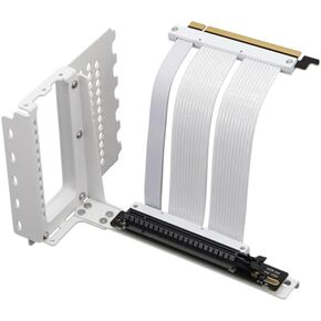 PCIE X16 Gen4 Riser Cable PCIe 4.0 مع قوس التثبيت العمودي GPU لـ RTX4080 ، RTX4090 (أبيض)