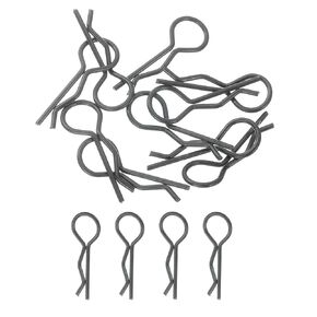 MECCANIXITY 50pcs 30-Degree Angle RC Body Clips Bent Springy R Pins 23x1.2x9.4mm for All 1/8 1/10 Scale Model RC Car Crawler Truck Replacement Parts(Black)