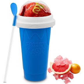 Slushie Maker Cup, Quick Frozen Magic Cups for Homemade Milk Shake Ice Cream Maker, Double Layer Squeeze Slushy Maker Cup, Birthday Gifts for Kids,Friends,Family(Pink, 350ML)