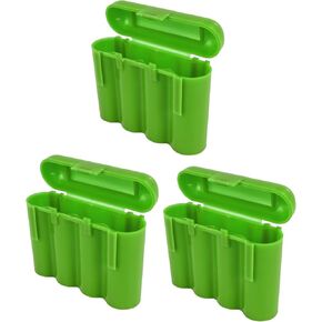 3 Pack AA/AAA / CR123A Green Battery Holder Storage Cases