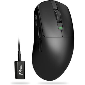 RK ROYAL KLUDGE RK M3 Wireless Gaming Mouse with 42K DPI, 47g Lightweight Computer Mouse with Dual 8K Polling Optical Sensor, Bluetooth/2.4G/USB-C Wired PC Game Mice with 5 Programmable Buttons, Black