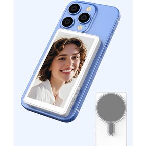 Phone Vlog Selfie Monitor Screen,Magnetic Clip Mobile Phone Wireless Screen Casting Using Back Camera Monitor,Low Latency,Easy Connect,Selfie Vlog Live Stream for TikTok,YouTube,iPhone & Android