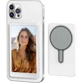 Phone Vlog Selfie Monitor Screen, Magnetic Selfie Monitor Screen, Phone Wireless Screen Casting Using Rear Camera Monitor, Low Latency, Selfie/Vlog/Live Streaming