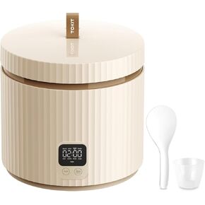TOKIT Rice Cooker Small 1.5 L Mini Rice Cooker, Multifunctional with Display Touch Button for 1-3 People, Ceramic Coated Non-Stick Pot, 8 Cook Functions: Rice, Soup, Congee, Stew, Keep Warm& More