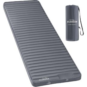 Elegear Air & Foam Camping Sleeping Pad, HexaFoam Camping Mattress Pad with Built-in Foot Pump Memory Foam Camp Pad 4-Season Camp Sleeping Mat for Travel/Car/Tent