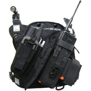 RCP-1 Pro Radio Chest Harness for 2 Way Radio & Electronics | Search and Rescue, Ski Patrol, Emergency Response - Black
