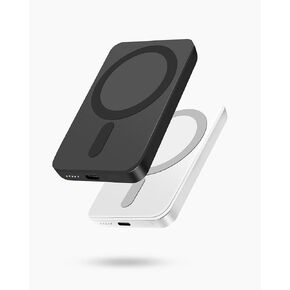Miady Mini MagSafe-Compatible Portable Charger, 5000mAh 5W Compact Magnetic Power Bank for iPhone 16/15/14/13/12, 12W USB-C Charging Battery Pack