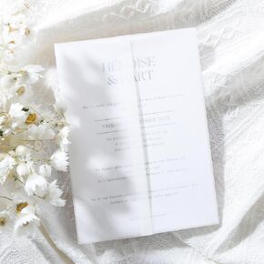 UNIQOOO 120 Pack Pre-Folded Vellum Jackets for 5x7 Invitations, Elegant Semi-Transparent Vellum Paper, 115GSM Vellum Wedding Invitation Accessories, for Envelope Liners 5x7 Inserts