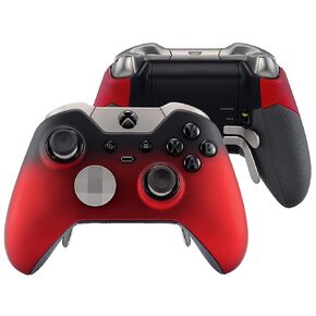 Shadow Shadow Red Red Rails Faceplate Shell Side Rails لـ Xbox One Elite Controller (Model 1698) - وحدة التحكم والقذيفة الخلفية غير مدرجة