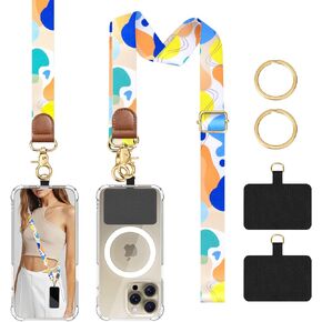 TiMOVO Phone Lanyard Crossbody Wrist Strap, Adjustable Anti-Theft Phone Strap for All Phone Case, Universal Cell Phone Neck lanyard for Women and Men, Black