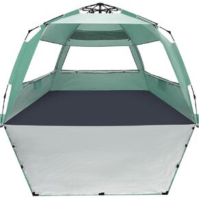 WhiteFang Deluxe Pop Up Beach Tent Sun Shade Shelter for 3-4/5-6 Person, UV Protection, Extendable Floor with 3 Ventilating Windows Plus Carrying Bag, Stakes, and Guy Lines in Kuwait