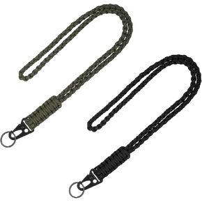 Paracord Lanyard Necklace, Hand Woven Keychain, Portable Adjustable Neck Hanging Rope Suitable Camping Hammocks Clotheslines Hiking Fishing Traction 22In
