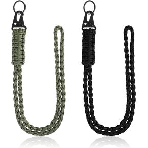 2PCS Heavy Duty Paracord Lanyard, Premium Whistles Wrist Strap Braided Strap Lanyard Keychain Necklace Keychains Parachute Rope for Outdoor Activities