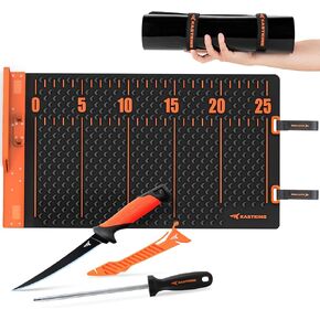 KastKing EZ Fillet Fish Fillet Mat, Anti-slip Texture With 25" Integrated Ruler, Extended Dimensions, Easy to Clean Material, Portable Storage, Fish Cutting Board