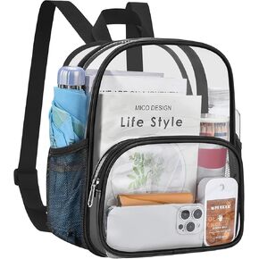 USPECLARE Clear Mini Backpack Stadium Approved for Girls, for Concert, Festival, Sport Events&Daily Use