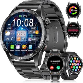 SUNKTA Smart Watches for Men (Answer/Make Calls),1.39'' HD Touchscreen,100+ Sports Modes,IP68 Waterproof Smartwatch with Blood Pressure/Blood Oxygen/Heart Rate Monitor for Android and iOS Black