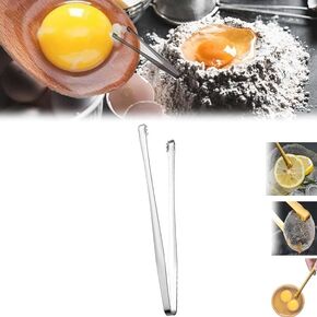 Silver Egg Chalaza Removal Tool, Egg Chalazae Remover Tool, Essential Kitchen Tool for Chefs and Bakers, Eggshell Fragment Removal Utensil, Making Egg Extraction Easy and Efficient (5.9Inch)